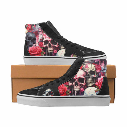 WOMEN'S Skulls High Top Canvas Boutique Wallpaper Art Custom Canvas Shoes