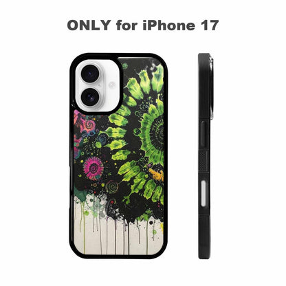 iPhone 17 Case — Black &amp; Green Ink Tie Dye, Custom Art Phone Cover