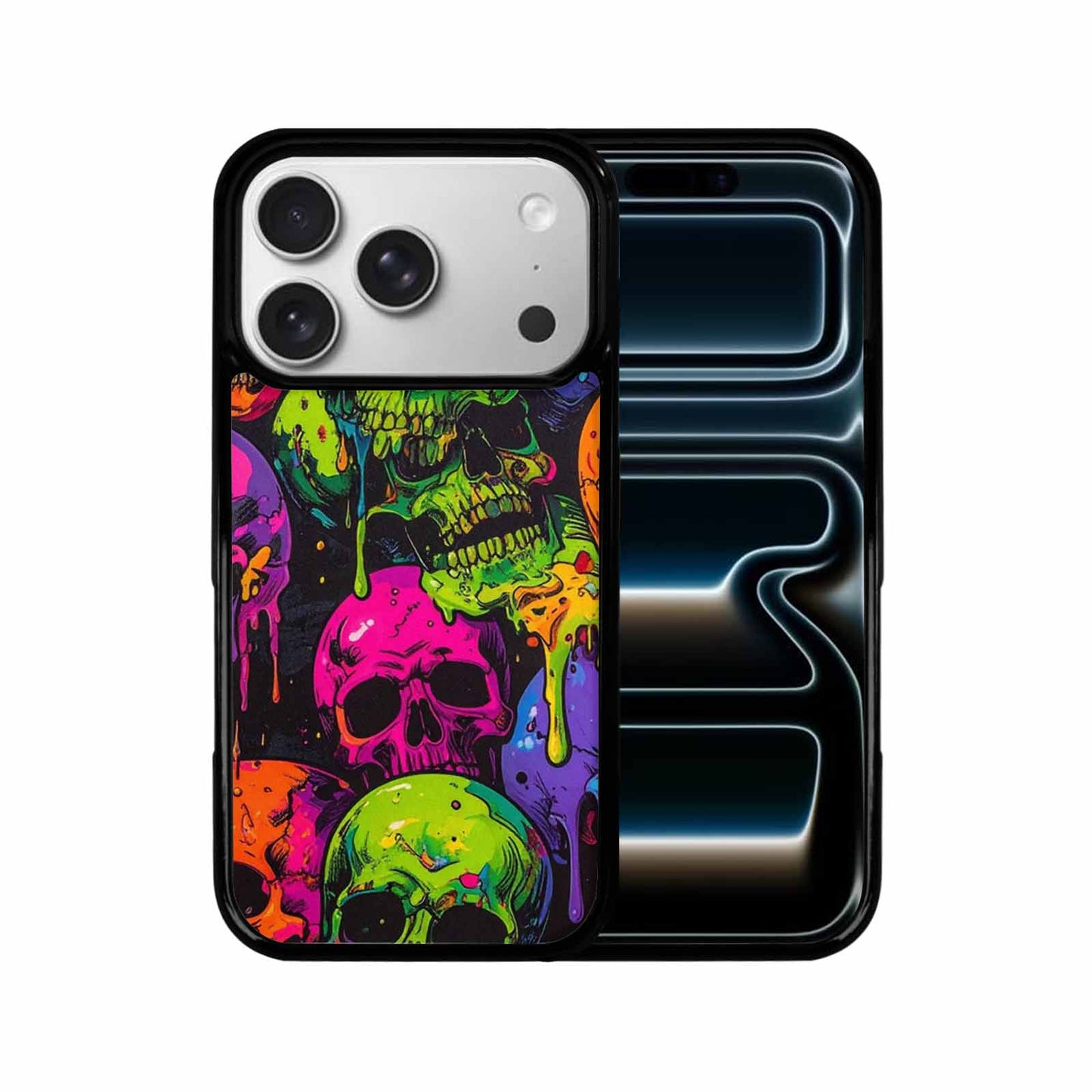 iPhone 17 Pro Case — Vibrant Camo Of Skeletons Neon Camo, Personalized Phone Case