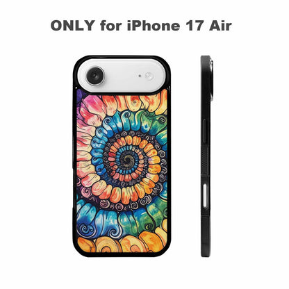 iPhone 17 Air Case — Tie Dye Swirls Black White Tie, Unique Phone Case Design