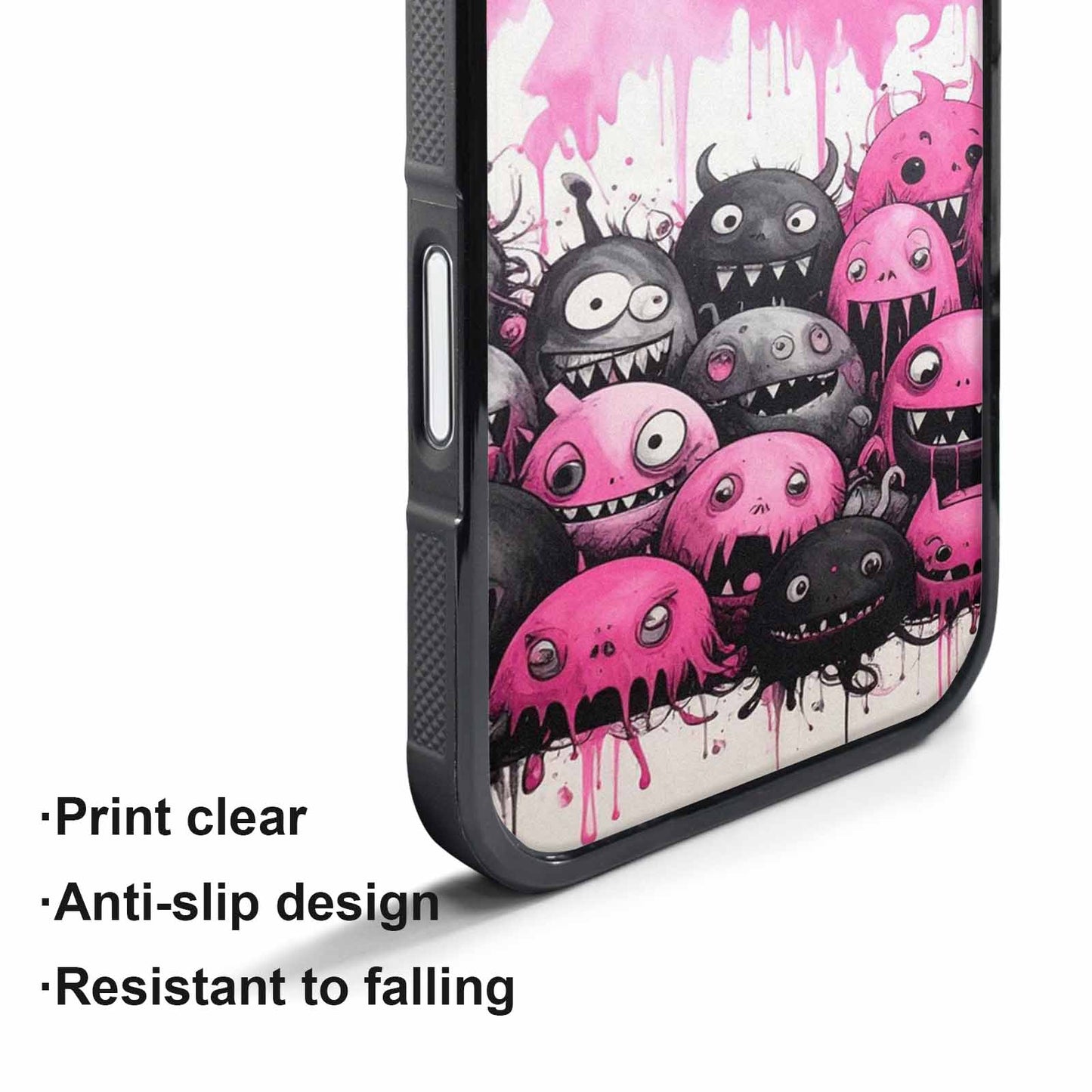 iPhone 17 Pro Max Case — Monsters (general) Black &amp; Cartoon Cute, Custom Art Phone Cover