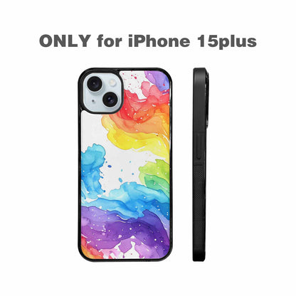 iPhone 15 Plus Case — Watercolor Splash Abstract Pattern Seamless Repeat, Custom Art Phone Cover