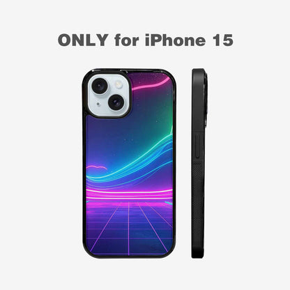 iPhone 15 Case — 1980s Neon Cartoon Art Pattern, Custom Art Phone Cover