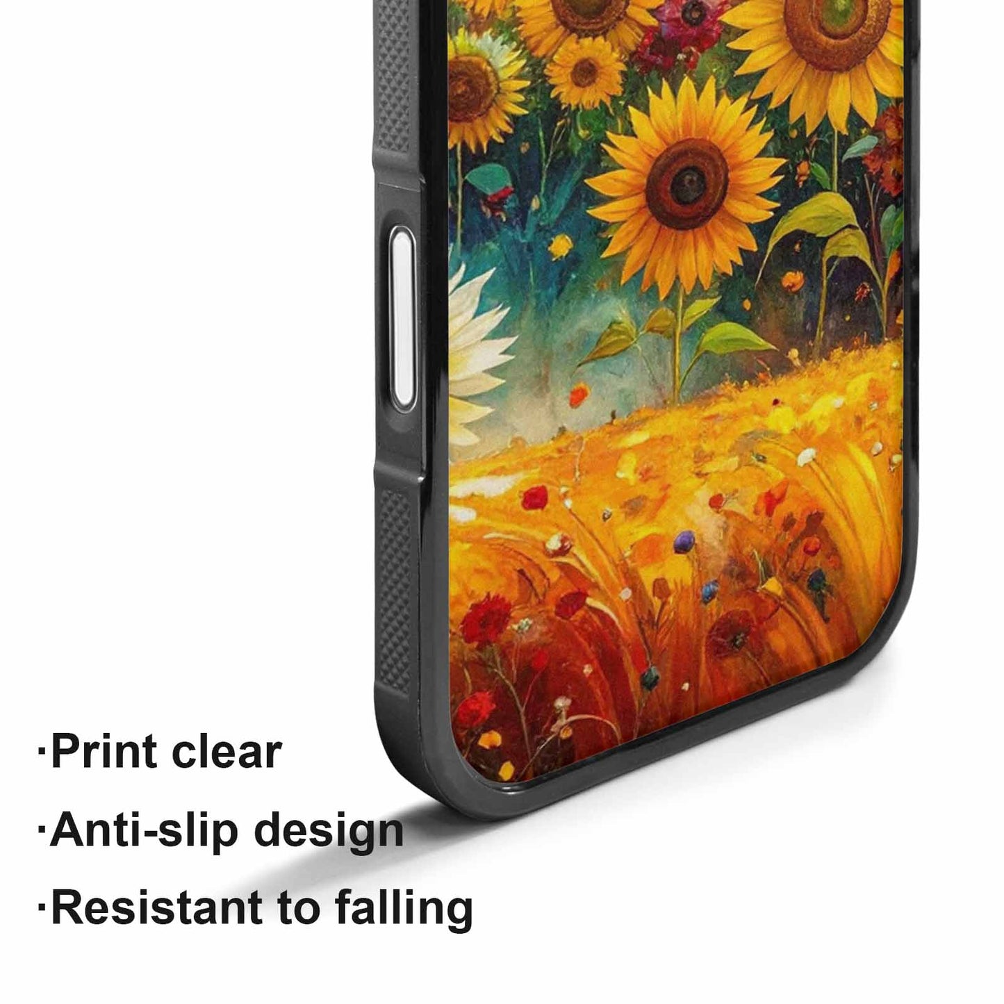 iPhone 17 Case — Impressionist Sunflower Brushstroke Pattern Floral, Unique Phone Case Design