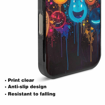 iPhone 16 Pro Max Case — Smiley Faces Glow Smiley Faces Pattern, Custom Made Phone Cover