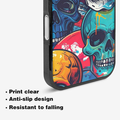 iPhone 16 Case — Graffiti Skull Art Seamless Pattern Vibrant, Custom Made Phone Cover
