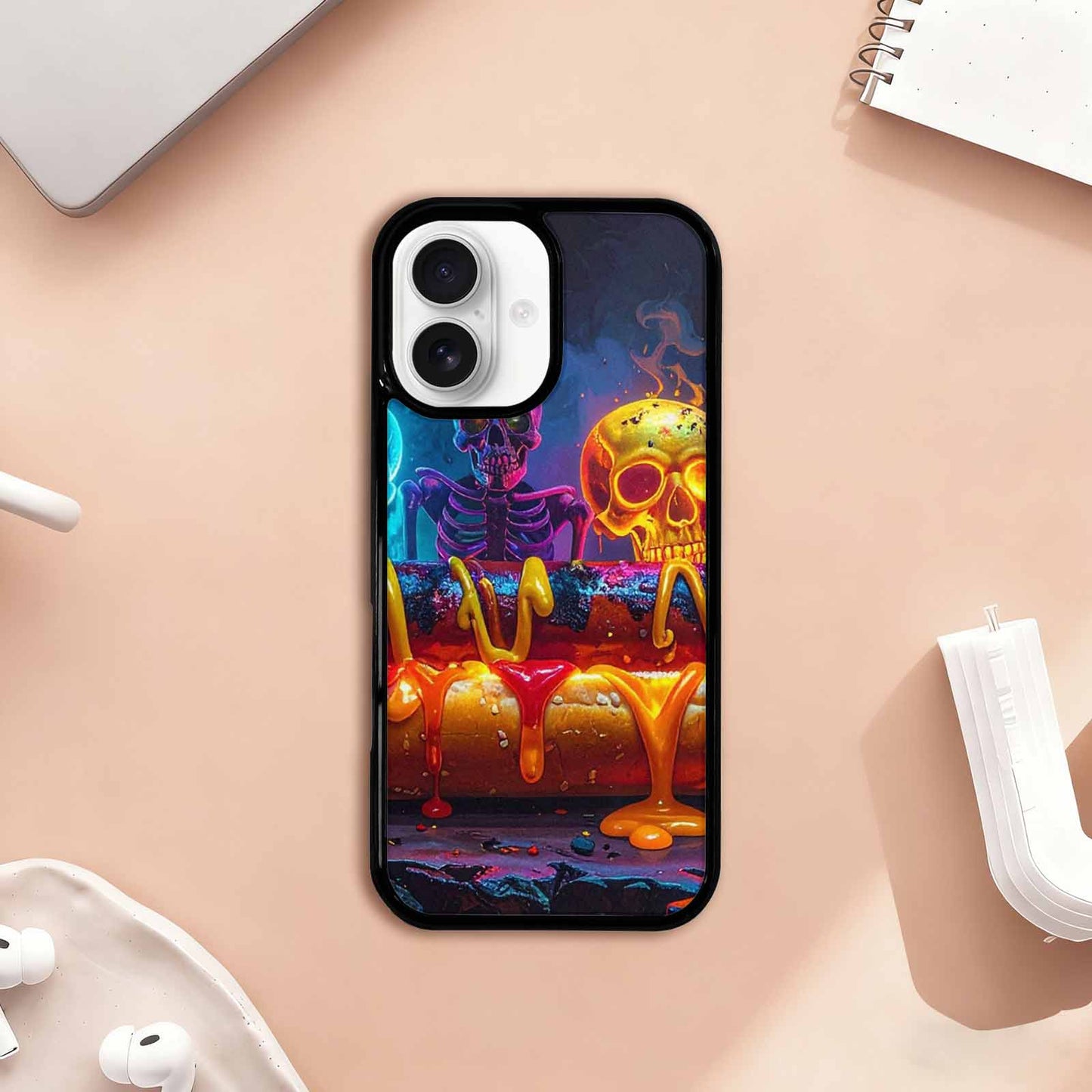 iPhone 17 Case — Toxic Skeleton Hot Dog Original Art, Original Design Phone Case
