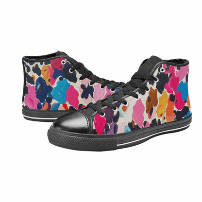 WOMEN'S Cow Animal Print High Top Canvas Grunge Shoes