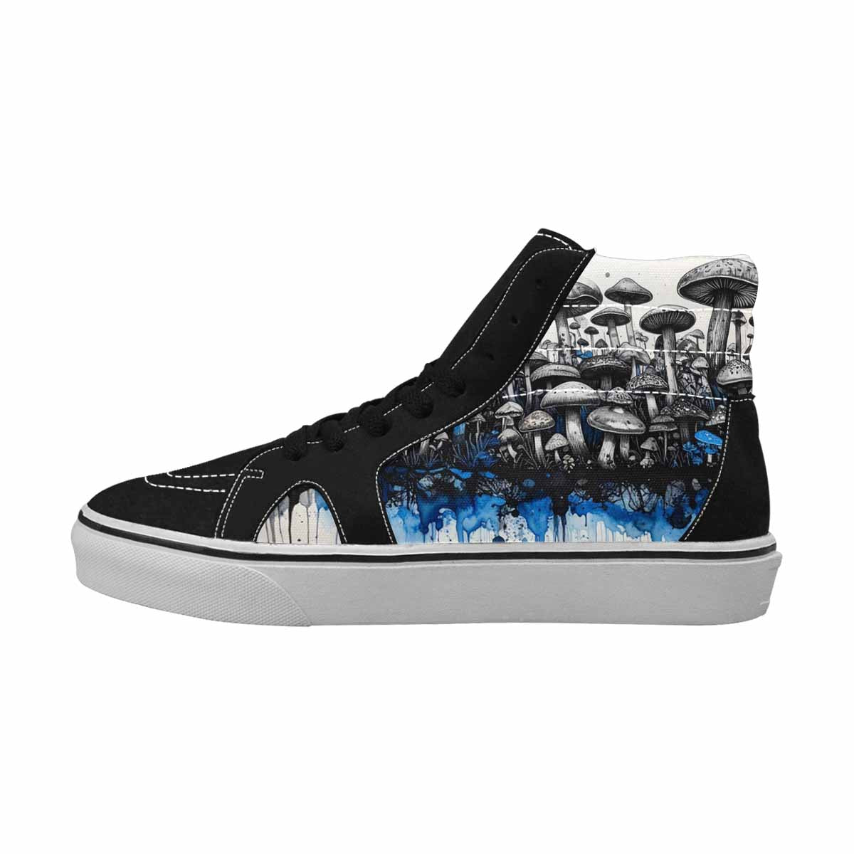 MEN'S Mushrooms (general) High Top Canvas Kaleidoscope Sneakers