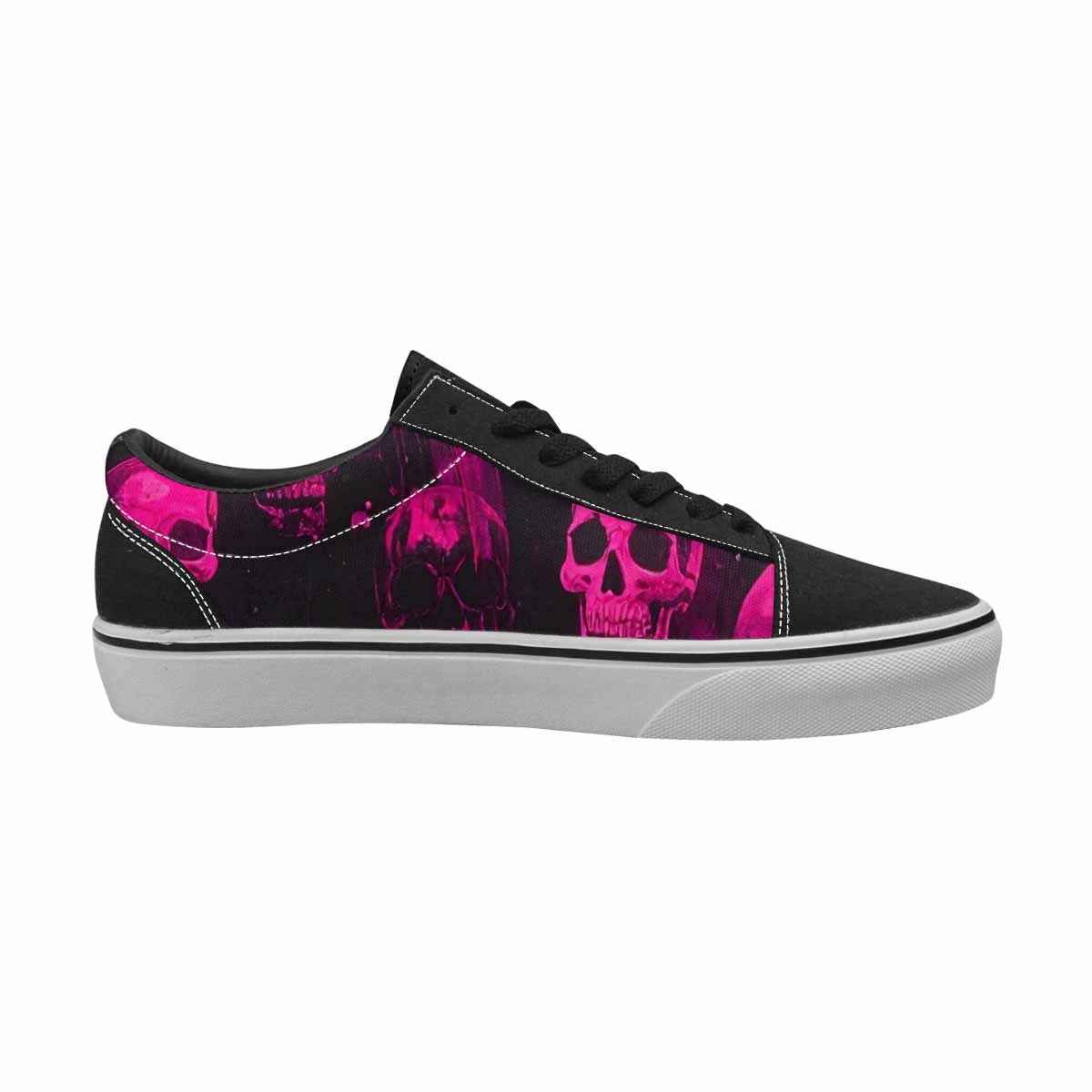 WOMEN'S Skeletons  Neon Pink Lace-Up Canvas Y2K Shoes