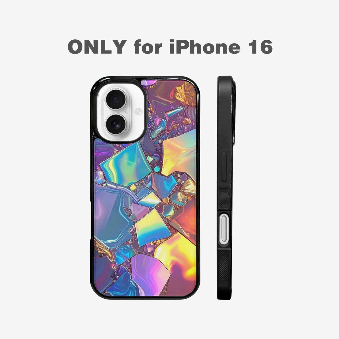 iPhone 16 Case — Holographic Iridescent Shimmer Pattern Hundreds Of, Custom Printed Phone Case