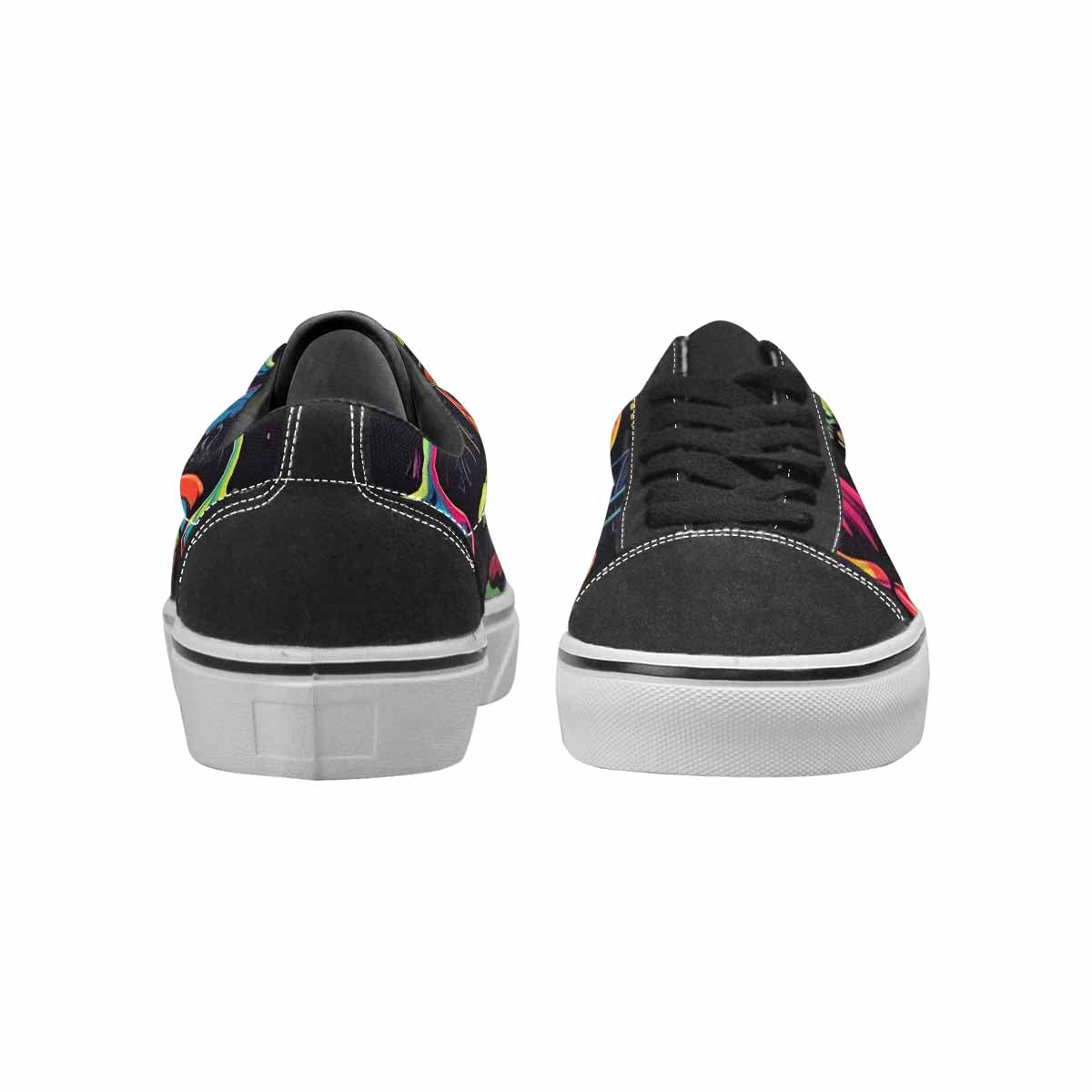 WOMEN'S 1000s Skulls Neon Camo Lace-Up Canvas Neon Fantasy Custom Shoes