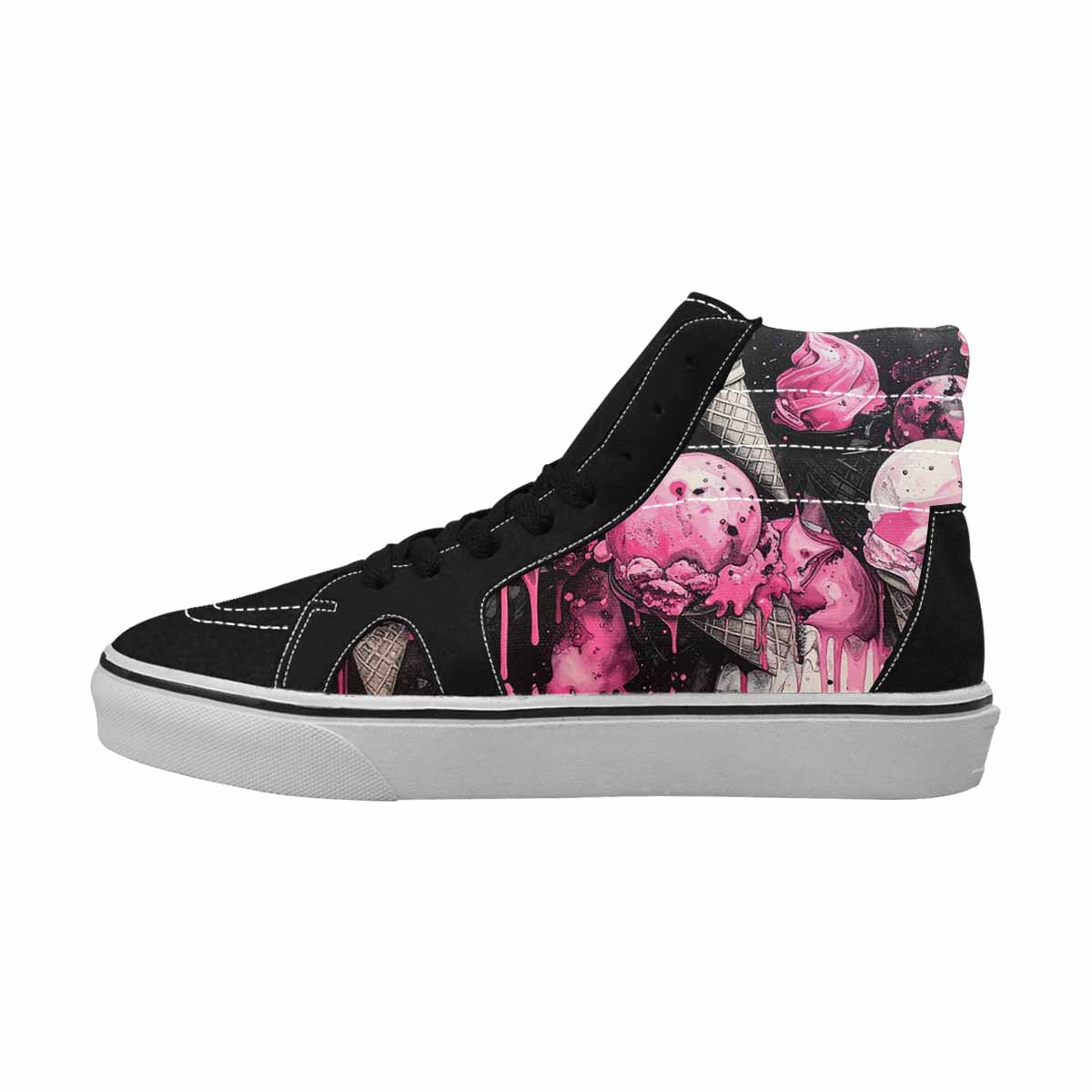 MEN'S Ice Cream Motif High Top Canvas Dark Academia Custom Sneakers
