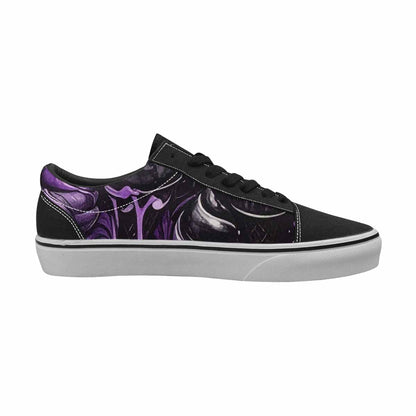 WOMEN'S Ice Cream Black & Purple Ink Canvas Personalized Neon Fantasy Custom Print Sneakers