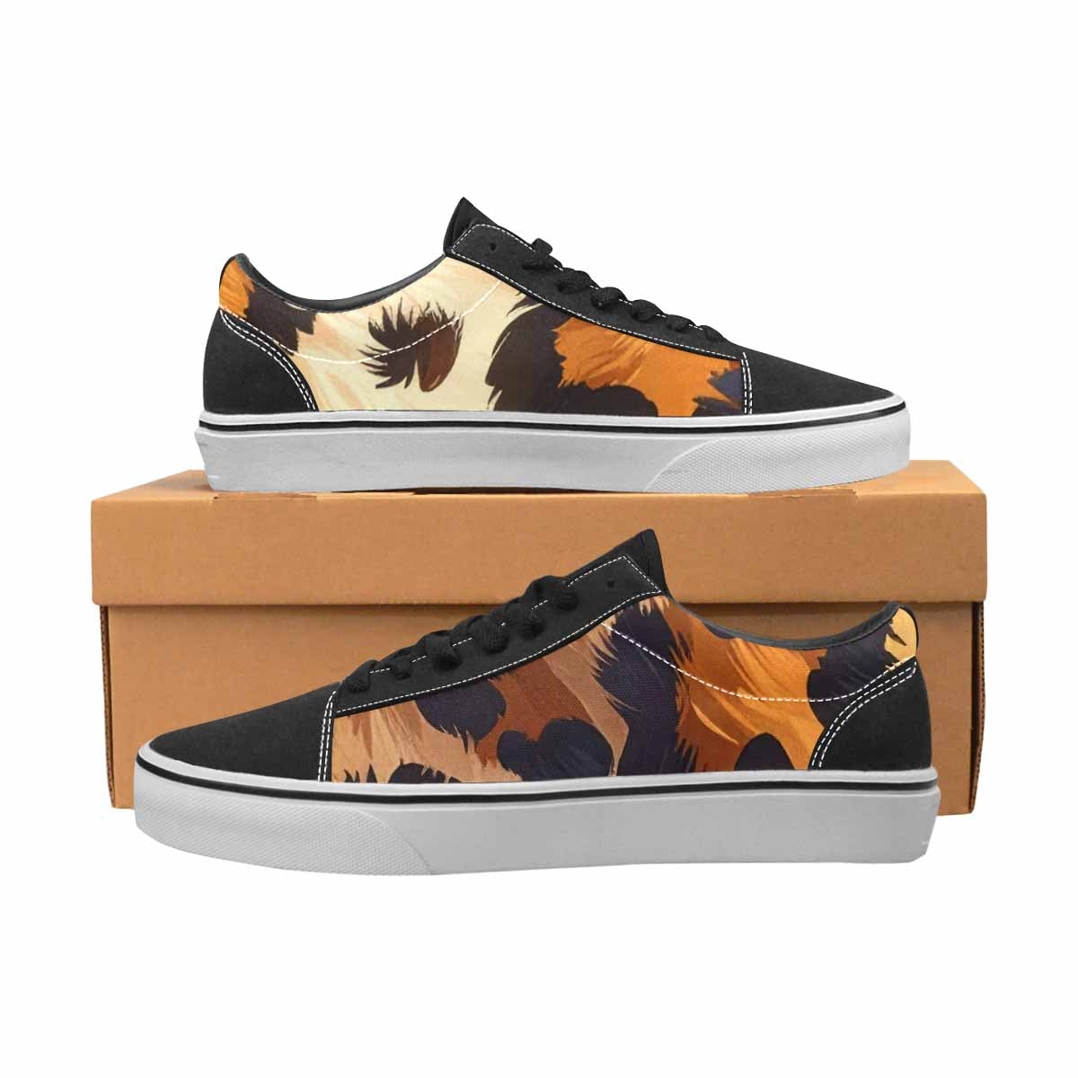 MEN'S Leopard Soft Airbrush Gradient Canvas Lace-Up Y2K Custom Sneakers