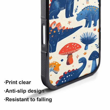 iPhone 17 Pro Max Case — Vintage Dinosaurs Mushroom Retro Vintage, Unique Phone Case Design