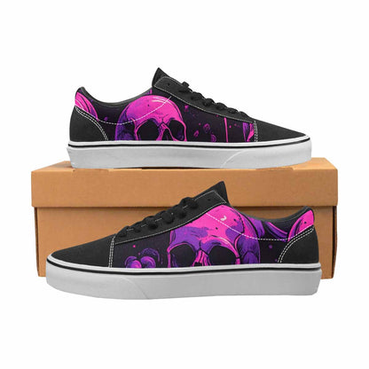 WOMEN'S Pink + Purple Skeletons Lace-Up Canvas Surreal Shoes
