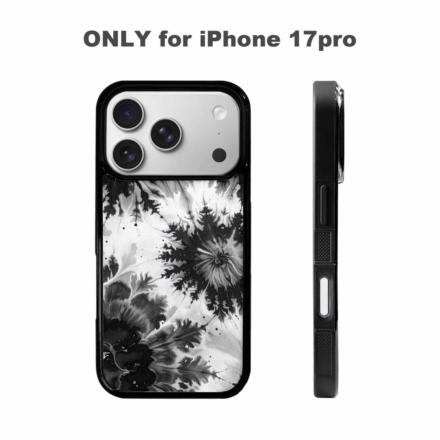 iPhone 17 Pro Case — Tie Dye Acid Wash Black Tie, Custom Designed Case Cover