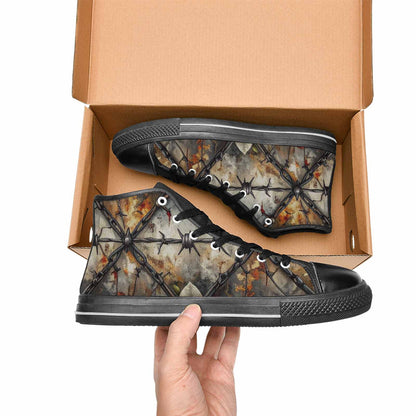 MEN'S Barbed Wire Chain High Top Canvas Dark Academia Custom Shoes