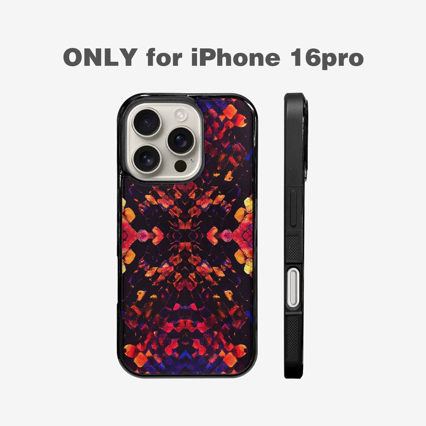 iPhone 16 Pro Case — Dark Snake Print, Custom Print Case Cover