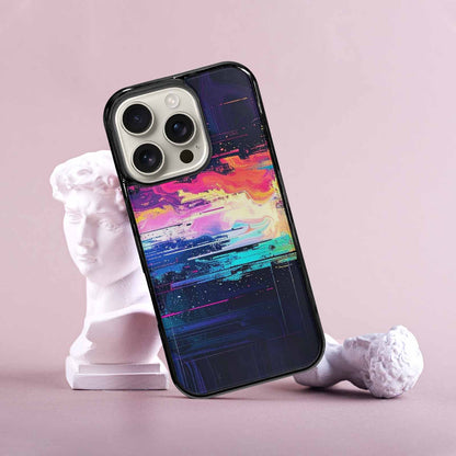 iPhone 16 Pro Case — Glitch Dark Art Seamless Pattern Vibrant, Custom Designed Case Cover