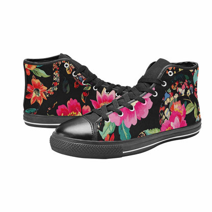 WOMEN'S Floral Snake Print High Top Canvas Cottagecore Shoes