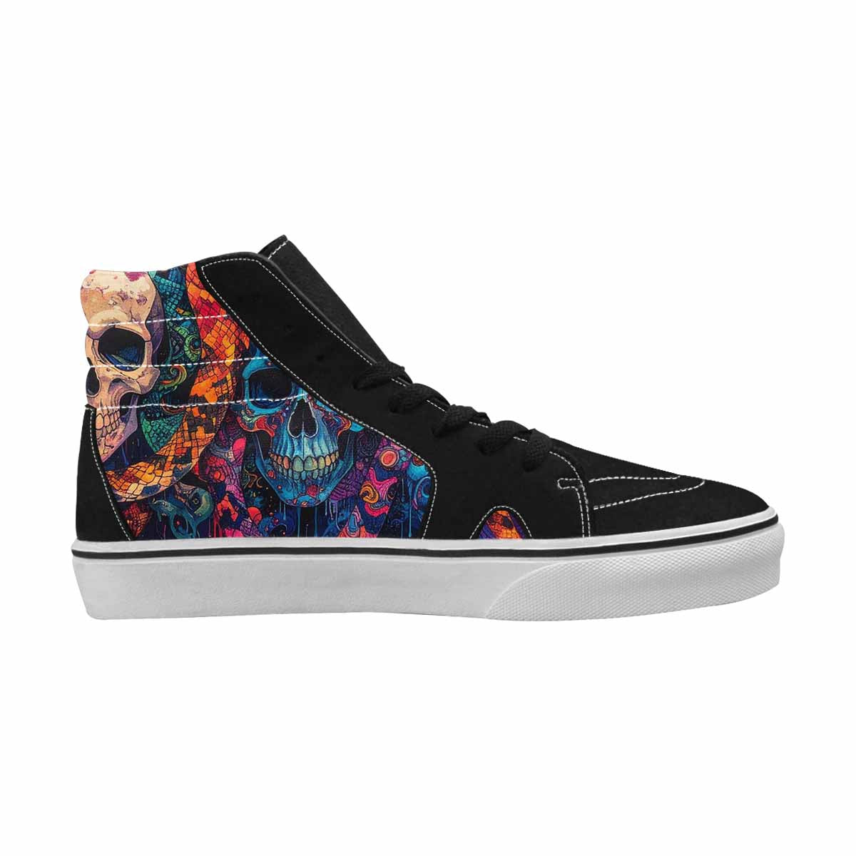 WOMEN'S Snakes And Skulls Collage High Top Canvas Y2K Shoes