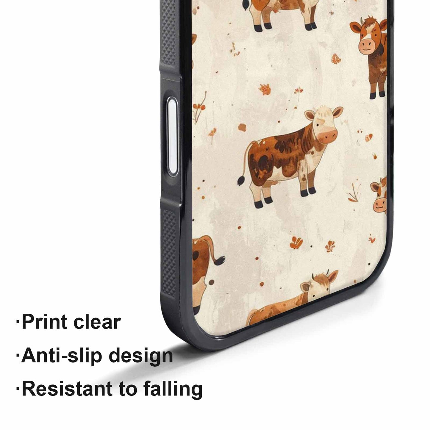 iPhone 17 Pro Case — Small Cow Animal Print Art Animal, Custom Printed Phone Case
