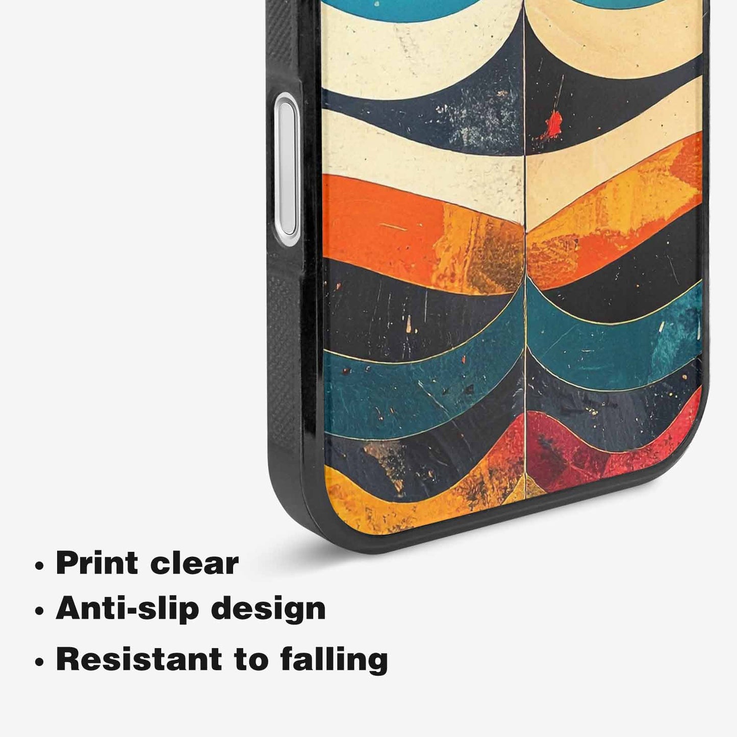 iPhone 16 Case — Retro Wave Scallop Stripe Small Wavy, Customized Protective Case