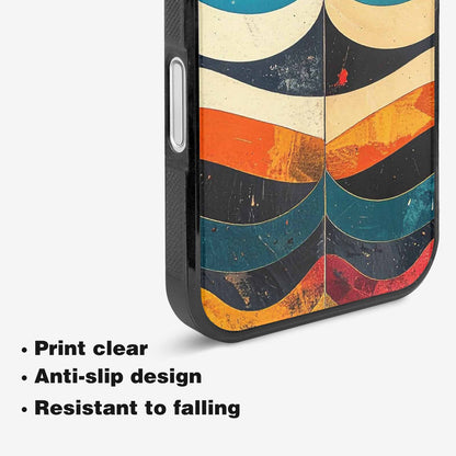 iPhone 16 Case — Retro Wave Scallop Stripe Small Wavy, Customized Protective Case