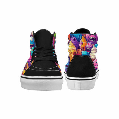 MEN'S Melting Ice Cream Monster High Top Canvas Cottagecore Custom Sneakers