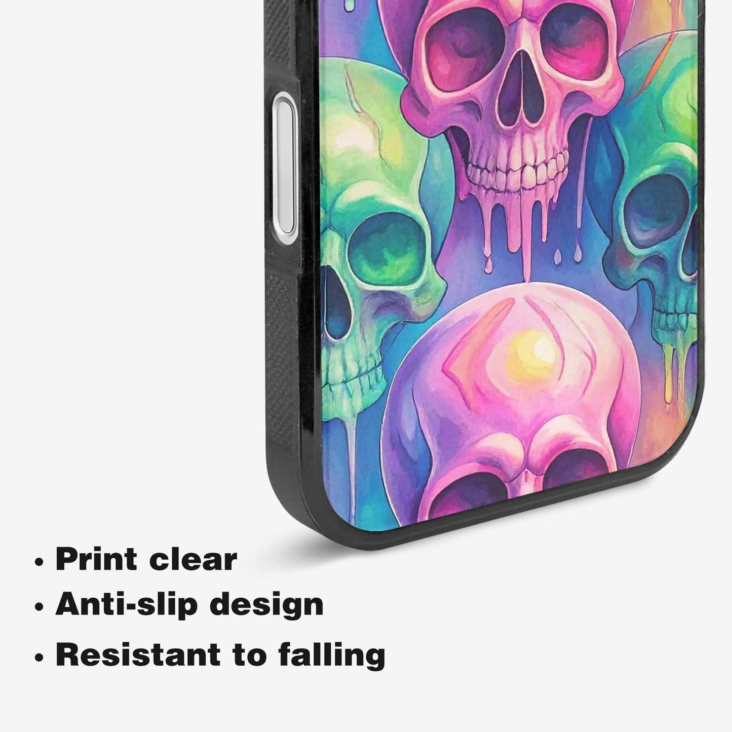 iPhone 16 Plus Case — Candy Color Dripping Skulls Custom, Custom Made Phone Cover