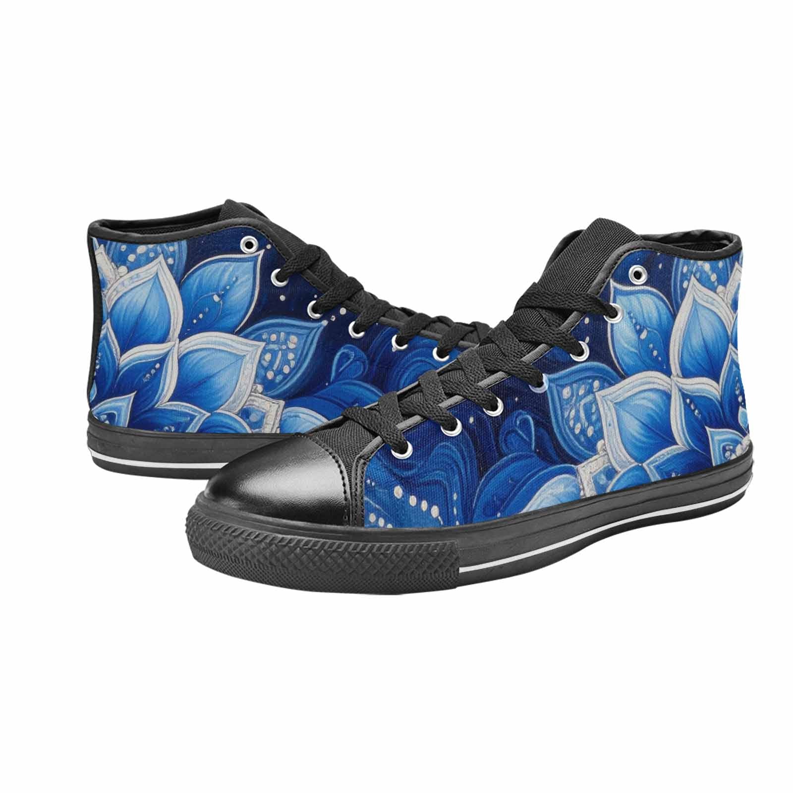 MEN'S Boho Mandala High Top Canvas Neon Fantasy Custom Sneakers