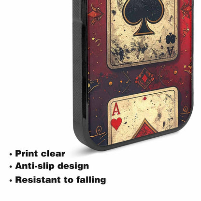 iPhone 15 Plus Case — Playing Card Suits Pattern Poker Chips, Personalized Phone Case