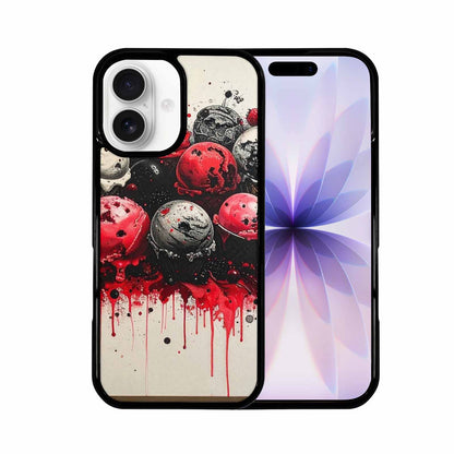 iPhone 17 Case — Black &amp; Red Ink Original Art, Unique Phone Case Design