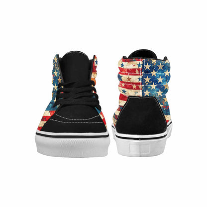 WOMEN'S American Flag Stars High Top Canvas Dreamcore Custom Sneakers
