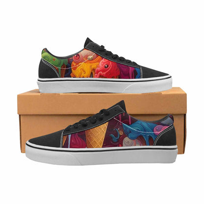 WOMEN'S Melting Ice Cream Monster Lace-Up Canvas Neon Fantasy Custom Shoes