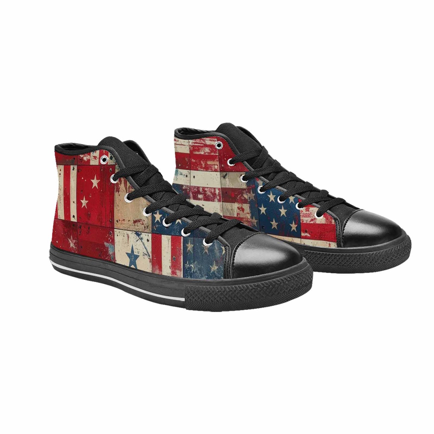 MEN'S American Flag Stars High Top Canvas Surreal Shoes