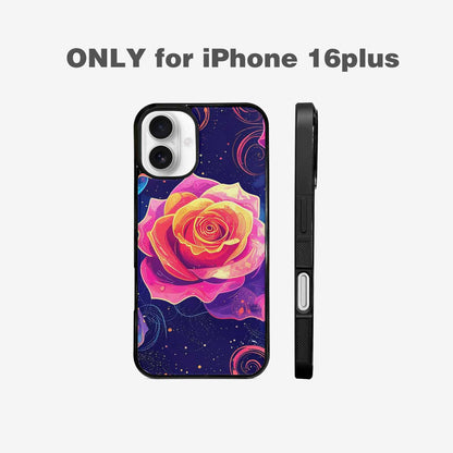 iPhone 16 Plus Case — Rose Galaxy Art Seamless Pattern Vibrant, Custom Print Case Cover