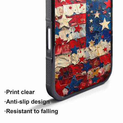 iPhone 17 Pro Max Case — Patriotic Stars And Stripes Galaxy Space, Personalized Phone Case