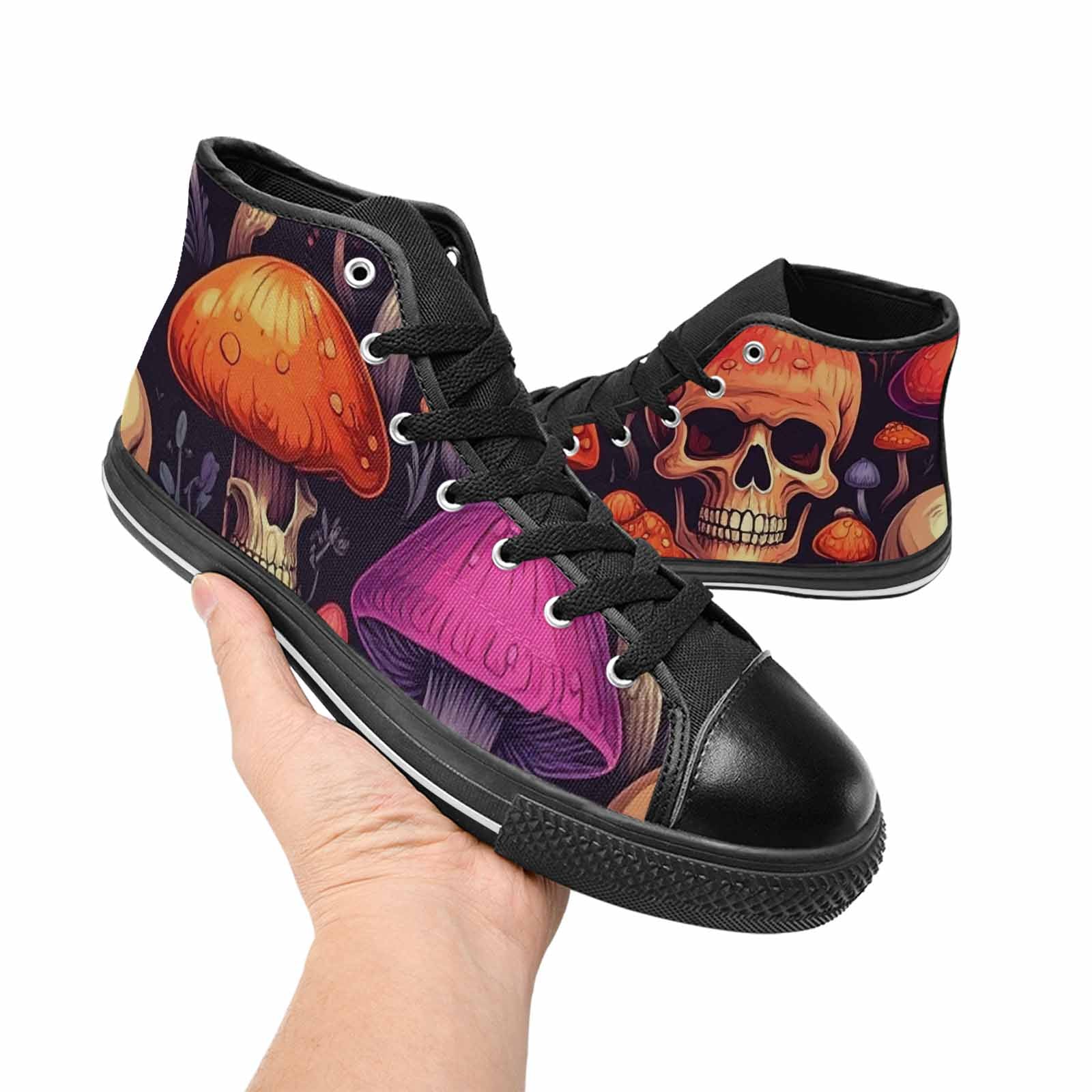 MEN'S Mushroom Skulls High Top Canvas Vivid Sneakers