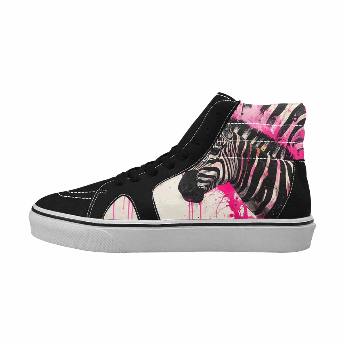 MEN'S Zebra Stripe Burst High Top Canvas Aesthetic Shoes