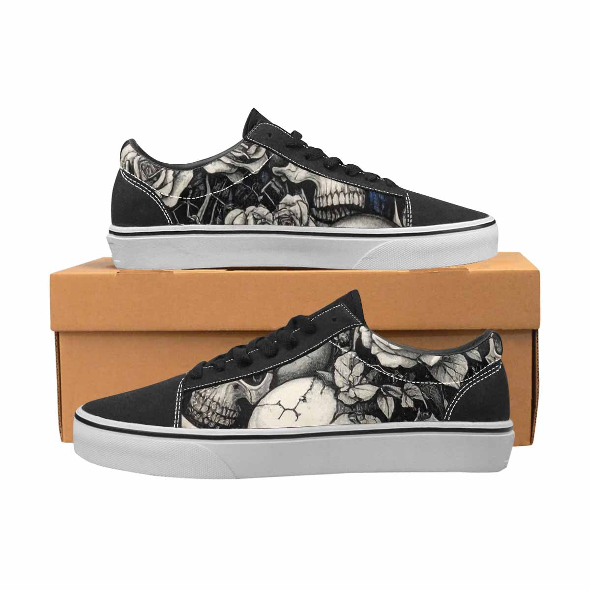 WOMEN'S Skull Roses Lace-Up Canvas Dreamcore Custom Shoes