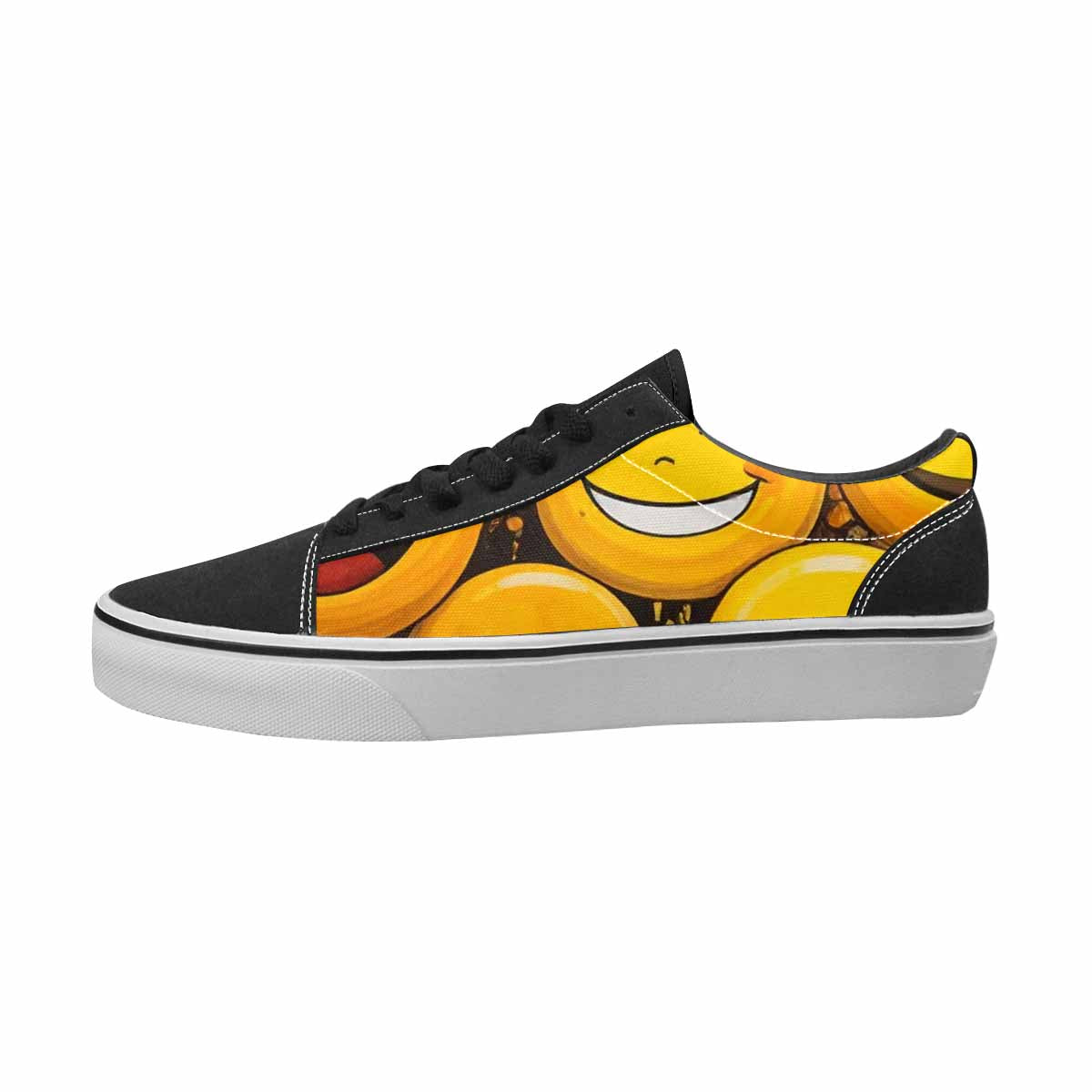 MEN'S Smiley Face Yellow Canvas Boutique Wallpaper Art Custom Printed Shoes