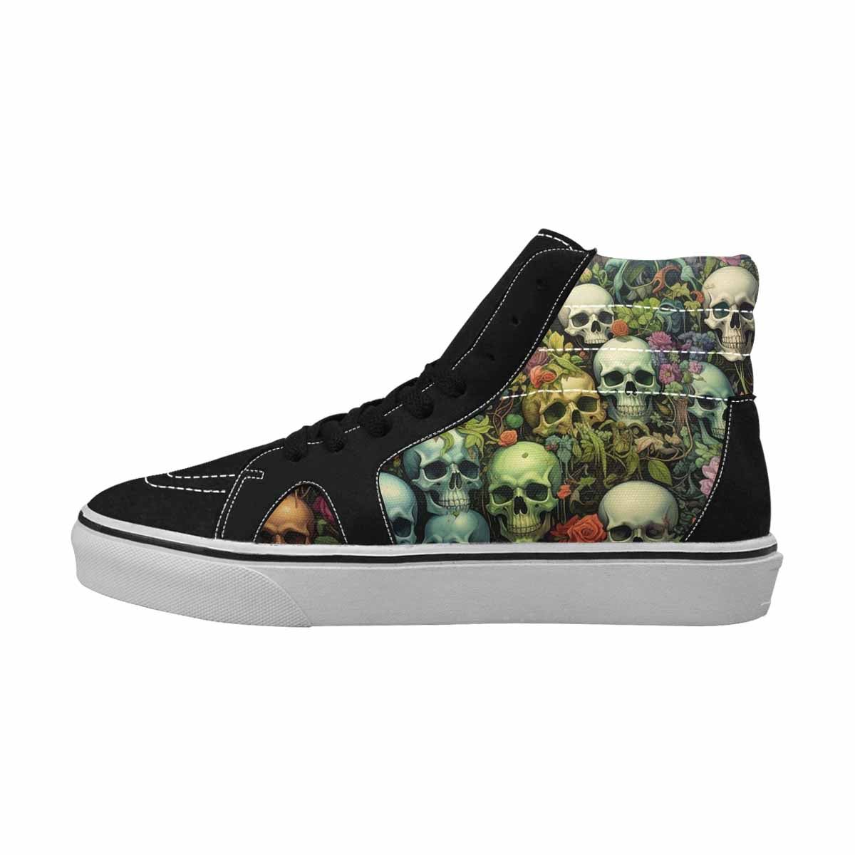 MEN'S Skulls  Botanical Skulls High Top Canvas Grunge Custom Shoes