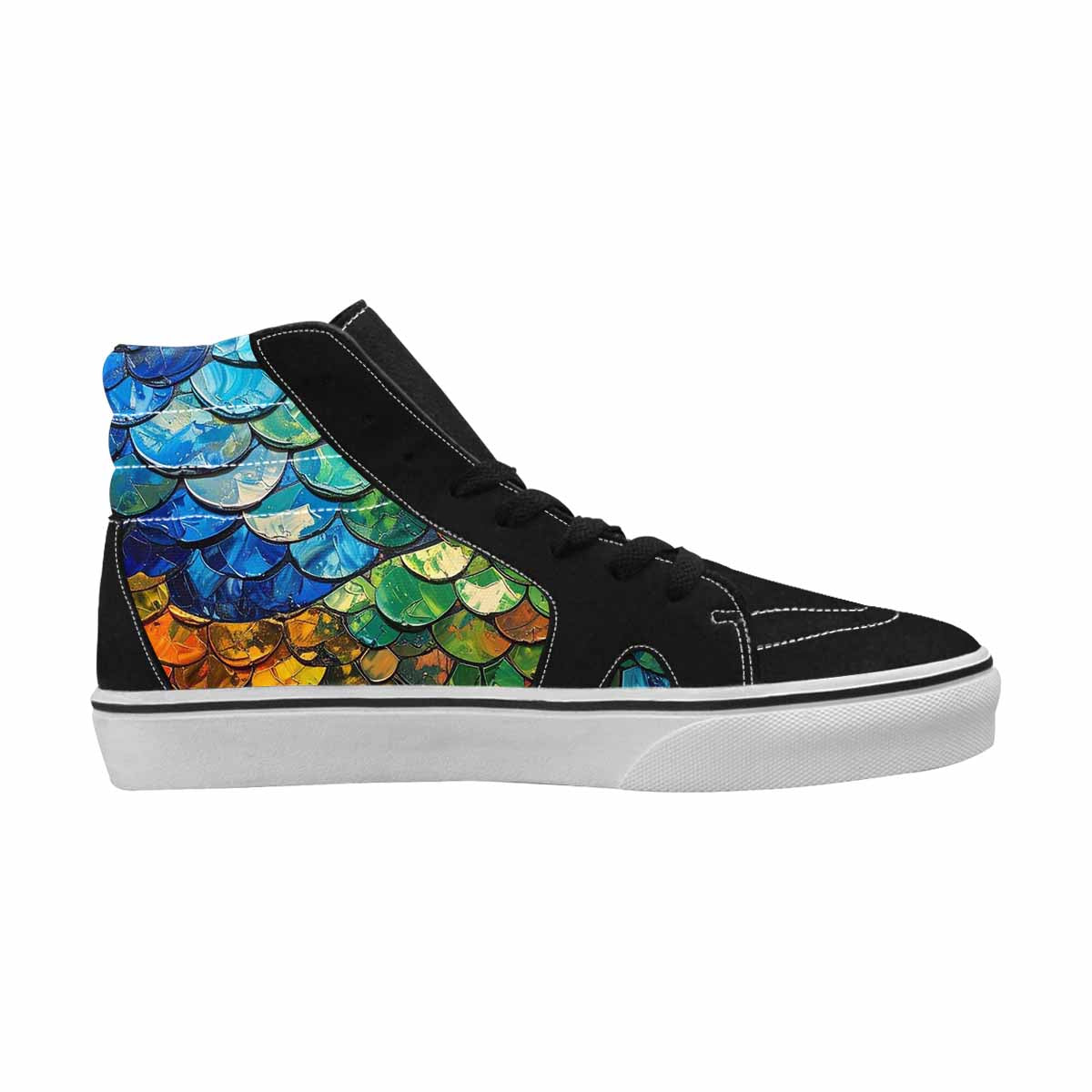 MEN'S Reptile Scale High Top Canvas Grunge Custom Shoes