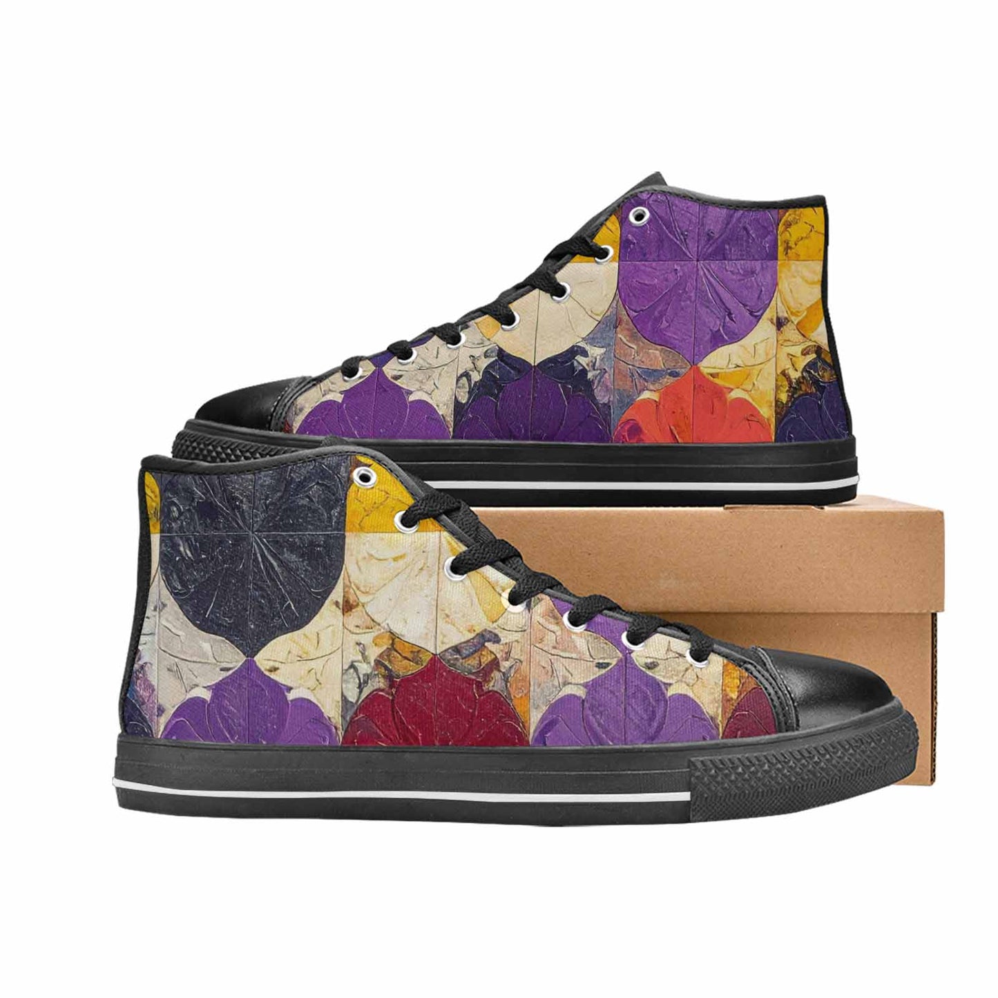 MEN'S Nonbinary Flag Color High Top Canvas Vivid Sneakers