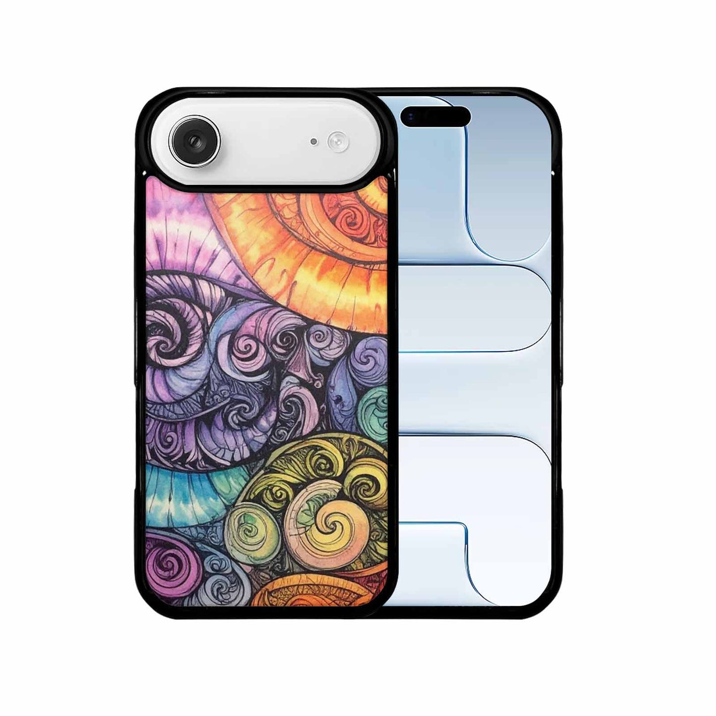 iPhone 17 Air Case — Tie Dye Swirls Black White Tie, Original Design Phone Case