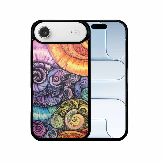 iPhone 17 Air Case — Tie Dye Swirls Black White Tie, Original Design Phone Case