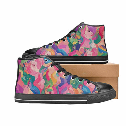 MEN'S Polysexual Flag Color High Top Canvas Y2K Custom Sneakers